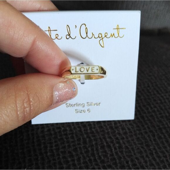 Cote d'Argent Jewelry - Cote d'Argent White Enamel "LOVE"❤️ Ring Sz 6